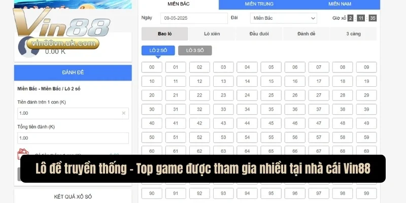 Lô đề truyền thống - Top game được tham gia nhiều tại nhà cái Vin88 Lô đề truyền thống - Top game được tham gia nhiều tại nhà cái Vin88
